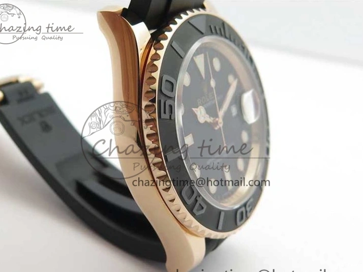 MiroTime 0308 Yacht-Master 116655 RG Wrapped D1F 1:1 Best Edition Black Ceramic Bezel 904L Steel on Oysterflex Rubber Strap A Fashionable 3060